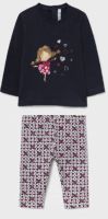 Girls Mayoral Long Sleeve Top 2085 and Leggings 2707 Navy 87