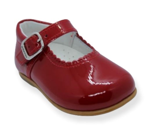 Girls Andanines Red Patent Mary Jane Shoes