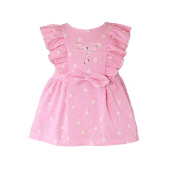 Girls Miranda Pink Polka Dot Dress 500