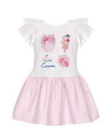 Girls Balloon Chic Pink and White Dress 286