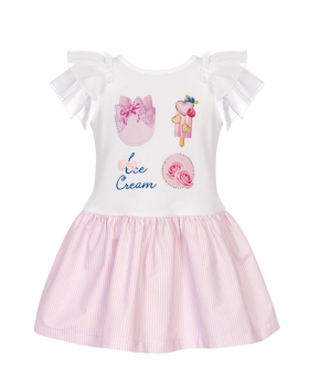   PRE ORDER Girls Balloon Pink and White Dress 286