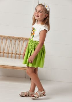 Girls Mayoral 2 Tops and Skirt Set 3957 (3 Pieces)