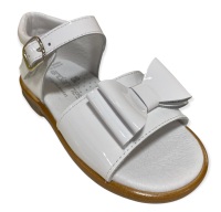 Girls Andanines White Patent Sandals 181851