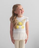 Girls Caramelo Butterfly Top and Leggings Set 011444 Lemon