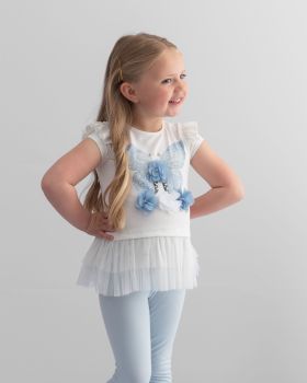 Girls Caramelo Butterfly Top and Leggings Set 011443 Blue