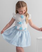 Girls Caramelo Carousel Top and Skirt Set 012256 Blue