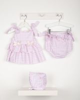Girls Caramelo Gingham Floral Jampant Set 101586 Pink