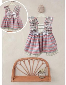 Girls Cuka Plum and Blue Dress 80152