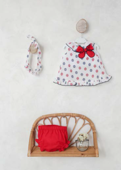 Girls Cuka Red, White and Navy Top and Pants 80100