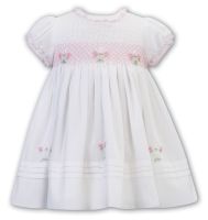 Girls Sarah Louise Dress 012608 White and Pink