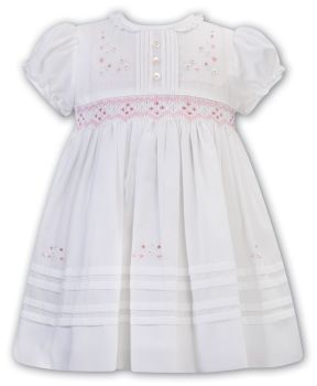              Girls Sarah Louise Dress 012610 White and Pink