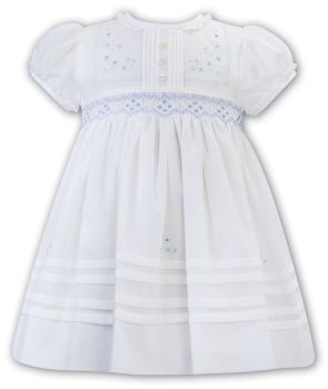              Girls Sarah Louise Dress 012610 White and Blue