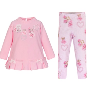 Girls Balloon Chic Pink Top and Leggings Set 549 339
