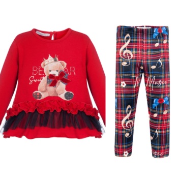 Girls Balloon Chic Teddy Bear Top and Leggings Set 546 349