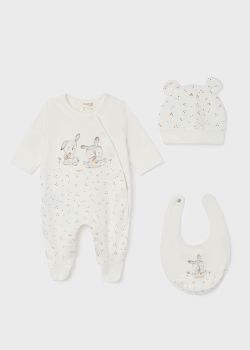 NEW FOR AW22/23 Unisex Mayoral Babygrow Gift Set 9208 Natural 59