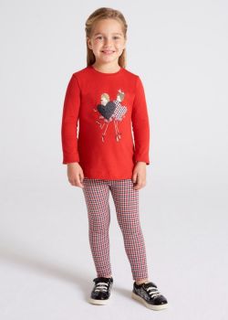  NEW FOR AW22/23 Girls Mayoral Top and Leggings Set 4777 Red 19