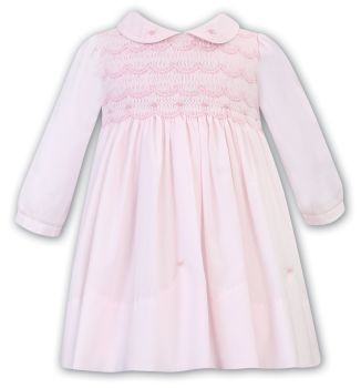 Girls Sarah Louise Dress 012781 Pink and White