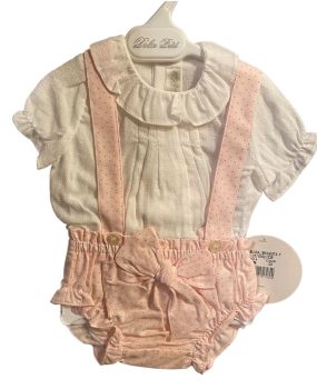 CLEARANCE PRICE Girls Dolce Petit Pink and White Set 2052