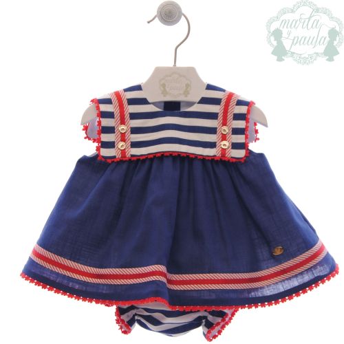 CLEARANCE PRICE Red, White and Navy Marta Y Paula Dress and Pants Age 3 Mon
