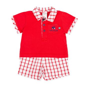 CLEARANCE PRICE Boys Tutto Piccolo Red and White Set 8694 Age 6m