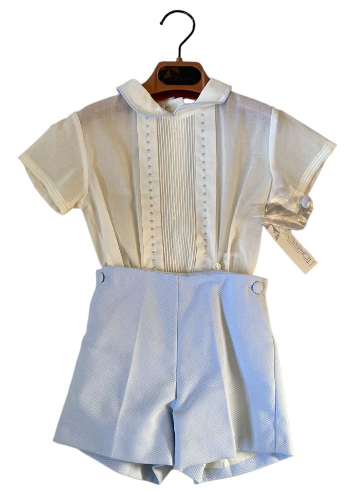 CLEARANCE PRICE Boys Torres Blue and Cream Outfit Age 18 Months
