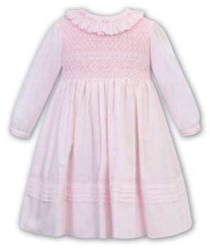 Girls Sarah Louise Dress 012758 Pink and White