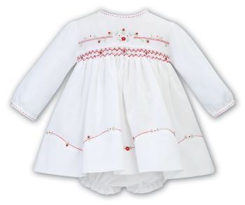 Girls Sarah Louise Dress and Pants 012762 White and Red