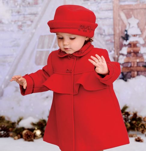 Girls Sarah Louise Coat and Hat 012869 Red