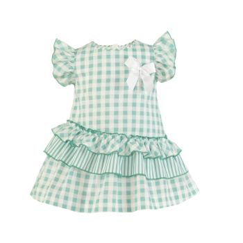 SS23 Girls Miranda Lime and Cream Dress 165