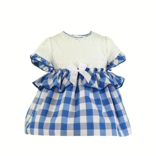 PRE ORDER SS23 Girls Miranda Blue and White Dress 138