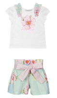 Girls Balloon Chic Pink, Mint and Lemon Top and Shorts Set 504 319
