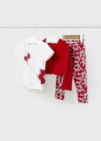 SS23 Girls Mayoral T Shirt and Leggings Set with Jacket 1774 Red