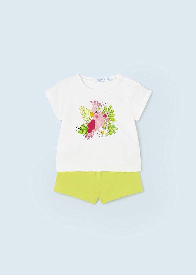 SS23 Girls Mayoral T Shirt and Shorts Set 1276 Lime