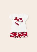 SS23 Girls Mayoral T Shirt and Shorts Set 1282 Red