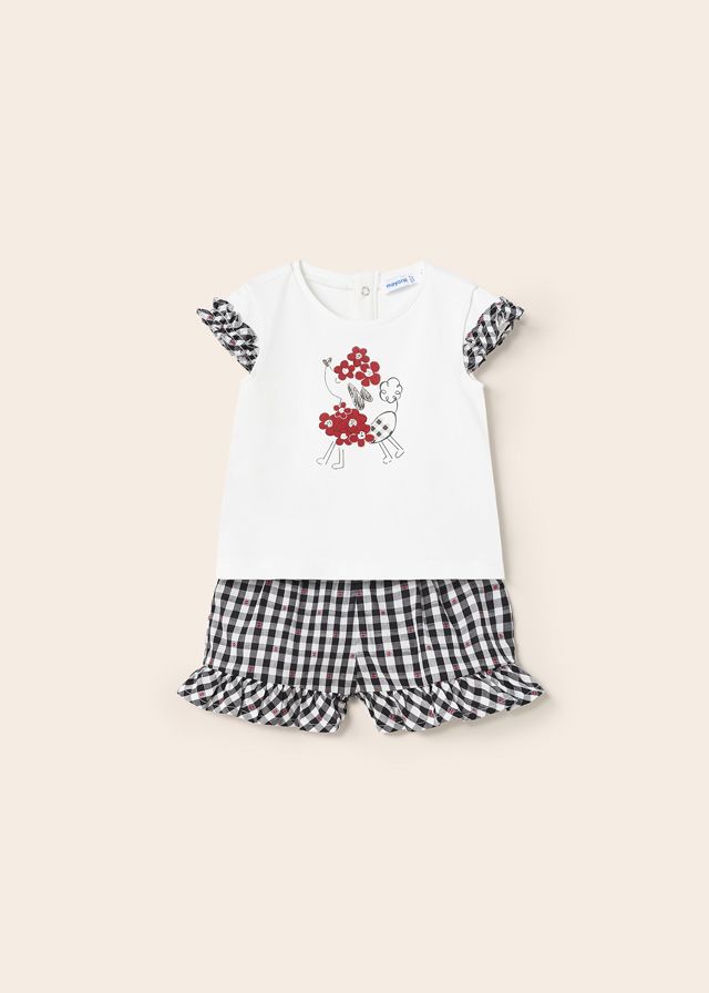 SS23 Girls Mayoral T Shirt and Shorts Set 1281 Red - PRE ORDER
