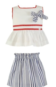 SS23 Girls Miranda Navy, Red and White Skirt Set 247
