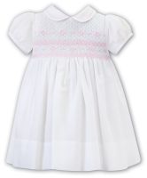 Girls Sarah Louise Dress 012883 White and Pink