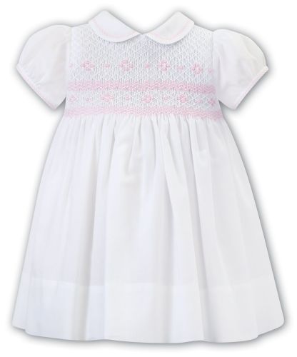 SS23 Girls Sarah Louise Dress and Pants 012883 White and Pink - PRE ORDER
