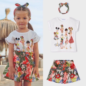 SS23 Girls Mayoral T Shirt and Skort Set 3907 3063