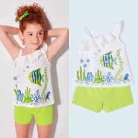 Girls Mayoral Top and Shorts Set 3218 Lime 96