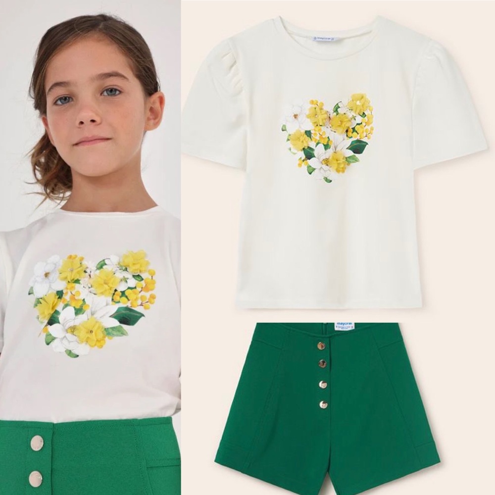 SS23 Girls Mayoral Top and Short Set 6044 6235