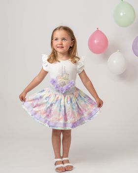 Girls Caramelo Carousel Skirt Set 012289 Lilac