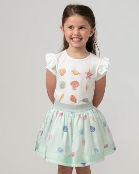 Girls Caramelo Seashell Skirt Set 012287 Mint