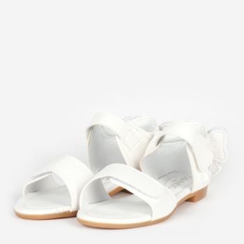 Girls Caramelo Carousel Double Bow White Sandals 227107