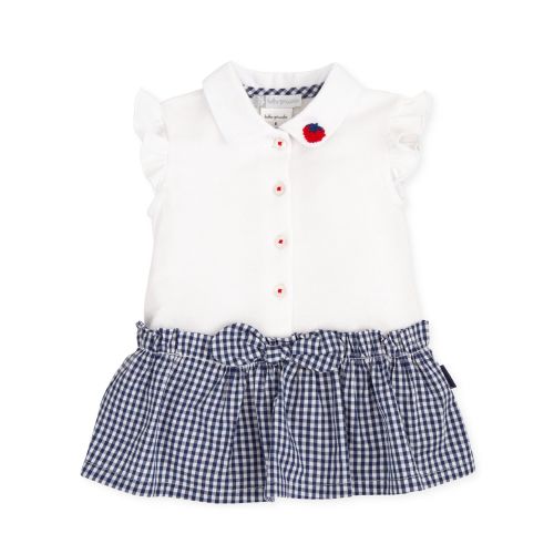 Girls Tutto Piccolo Navy and White Dress 5488