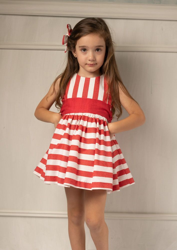 Girls Basmarti Red and White Dress 23710