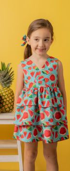 Girls Cuka Watermelon and Strawberries Dress 82190