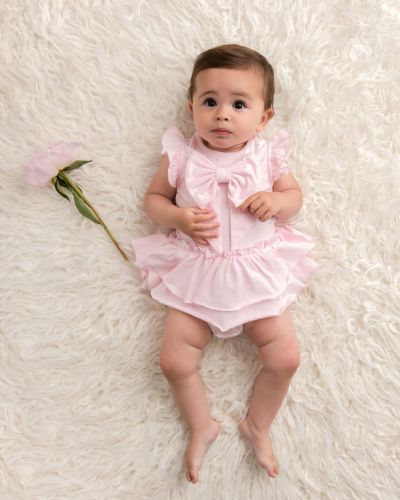 Girls Caramelo Pink Romper and Hat 0357125