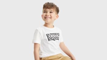 Boys Levis T Shirt 8EH890 Bright White