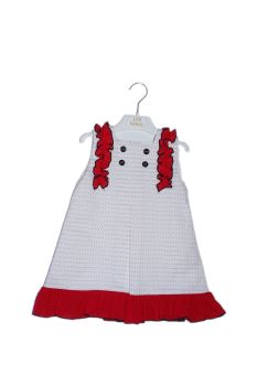 Girls Lor Miral Red and White Dress 31409